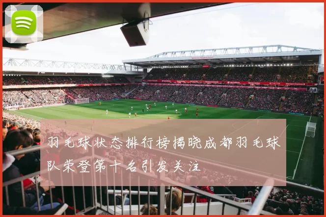 羽毛球状态排行榜揭晓成都羽毛球队荣登第十名引发关注