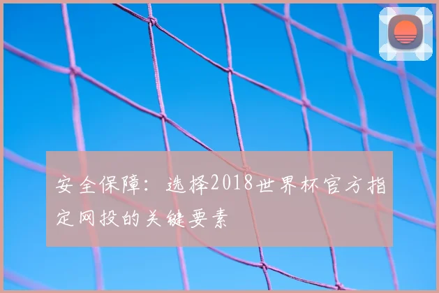 安全保障：选择2018世界杯官方指定网投的关键要素